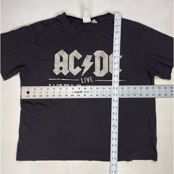 H&M ACDC Highway To Hell Live World Tour 79 Graphic T-shirt Women Medium Gray - Picture 6 of 6